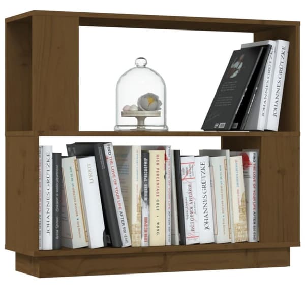 vidaXL bogreol/rumdeler 80x25x70 cm massivt fyrretræ gyldenbrun