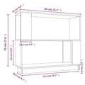 Miniatyrbillede 8 af 11: vidaXL bogreol/rumdeler 80x25x70 cm massivt fyrretræ gyldenbrun