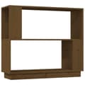 Miniatyrbillede 2 af 11: vidaXL bogreol/rumdeler 80x25x70 cm massivt fyrretræ gyldenbrun