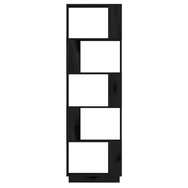 vidaXL Kirjahylly/tilanjakaja musta 51x25x163,5 cm täysi mänty