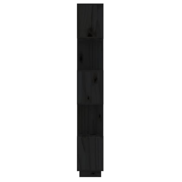 vidaXL Kirjahylly/tilanjakaja musta 51x25x163,5 cm täysi mänty