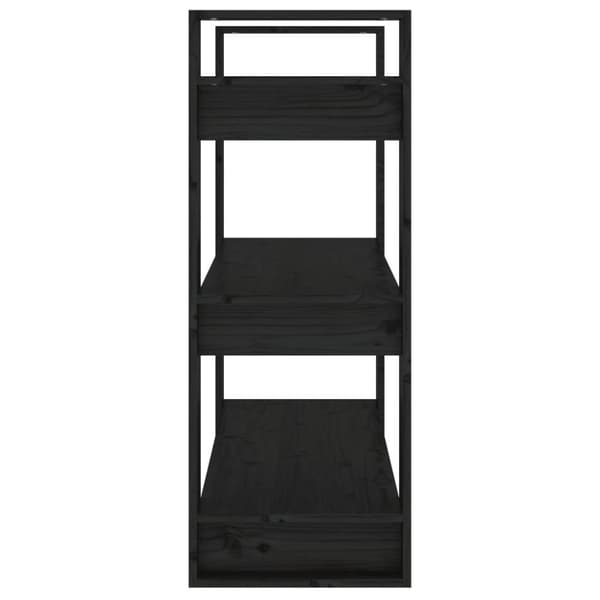 vidaXL bogreol/rumdeler 80x35x91 cm massivt fyrretræ sort