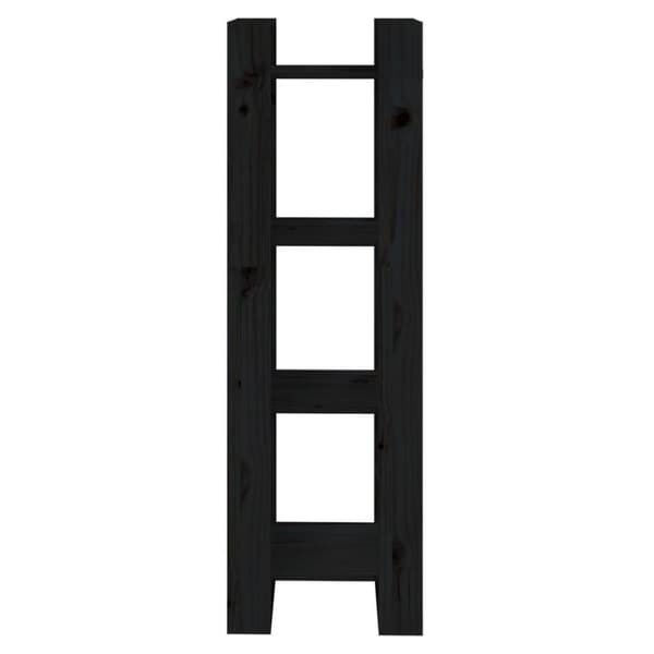 vidaXL bogreol/rumdeler 41x35x125 cm massivt fyrretræ sort