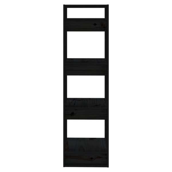 vidaXL bogreol/rumdeler 41x35x125 cm massivt fyrretræ sort