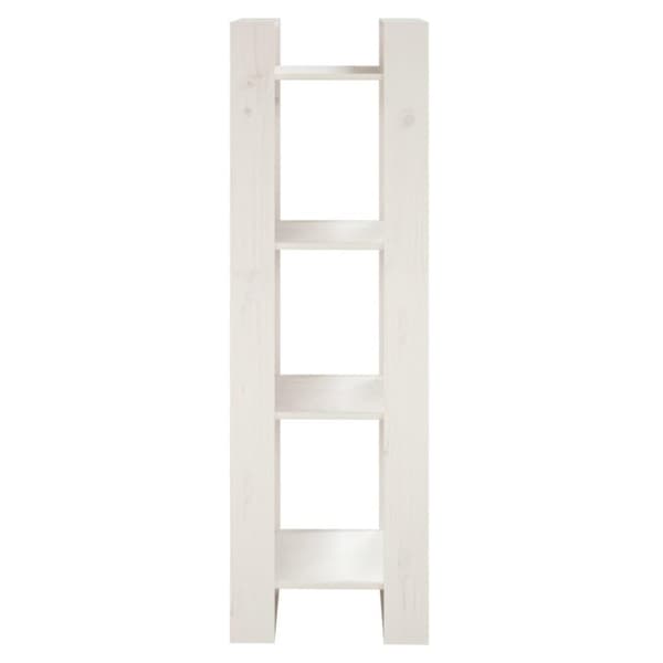vidaXL bogreol/rumdeler 41x35x125 cm massivt fyrretræ hvid