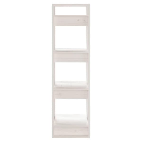 vidaXL bogreol/rumdeler 41x35x125 cm massivt fyrretræ hvid