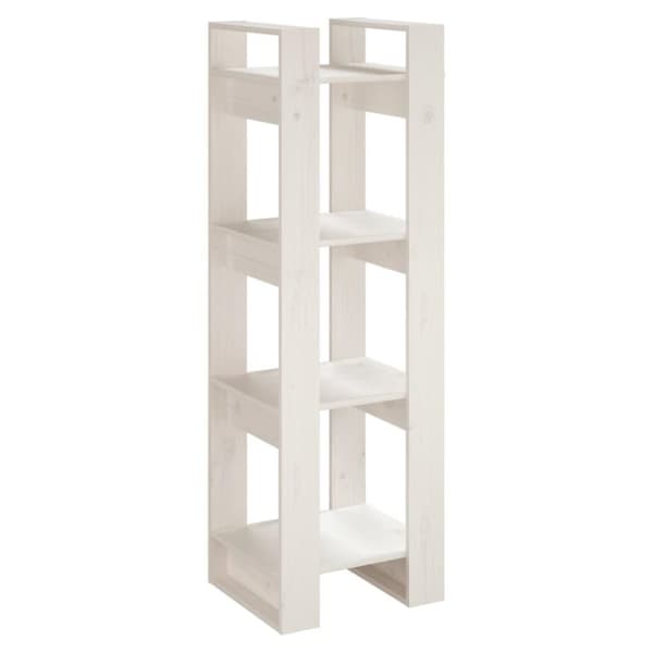 vidaXL bogreol/rumdeler 41x35x125 cm massivt fyrretræ hvid