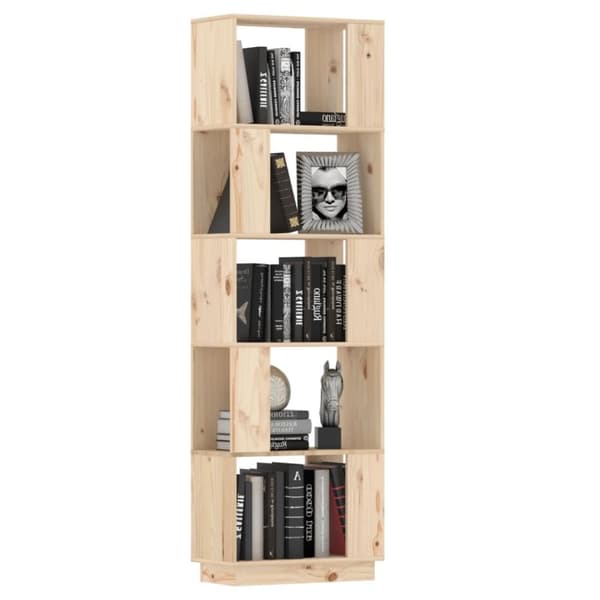 vidaXL bogreol/rumdeler 51x25x163,5 cm massivt fyrretræ