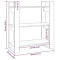 Miniatyrbilde 8 av 11: vidaXL Bokhylle/romdeler hvit 80x35x91 cm heltre furu
