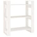 Miniatyrbilde 1 av 11: vidaXL Bokhylle/romdeler hvit 80x35x91 cm heltre furu