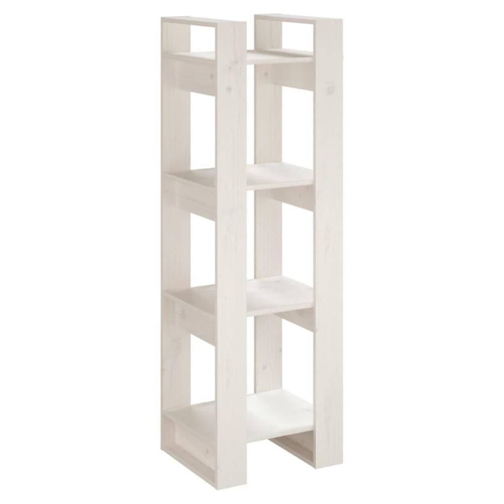 vidaXL Bokhylla/rumsavdelare vit 41x35x125 cm massiv furu