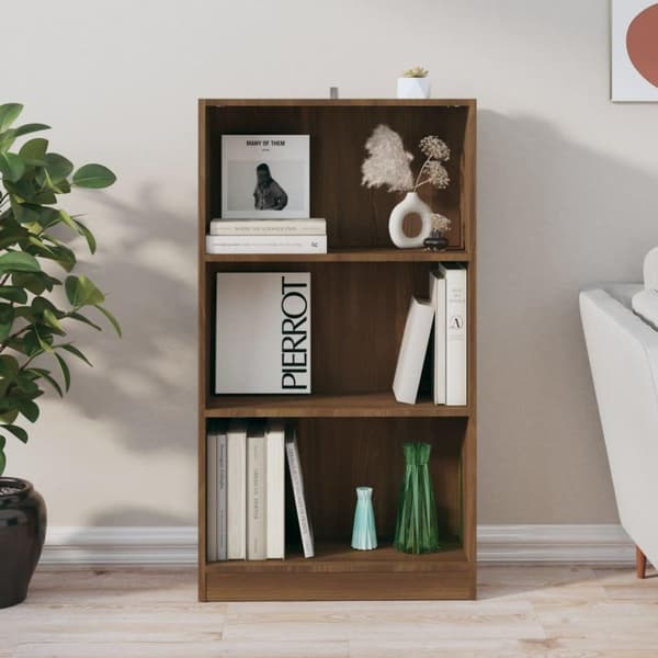 vidaXL Bokhylle brun eik 60x24x109 cm konstruert tre