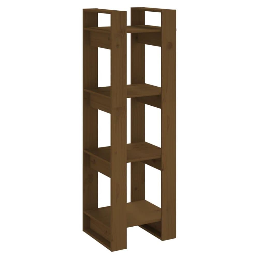 vidaXL Bokhylla/rumsavdelare honungsbrun 41x35x125 cm massivt trä