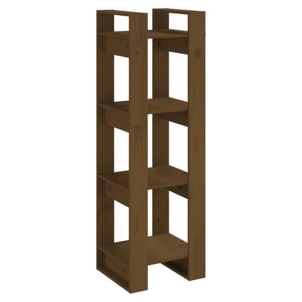 vidaXL Bokhylla/rumsavdelare honungsbrun 41x35x125 cm massivt trä