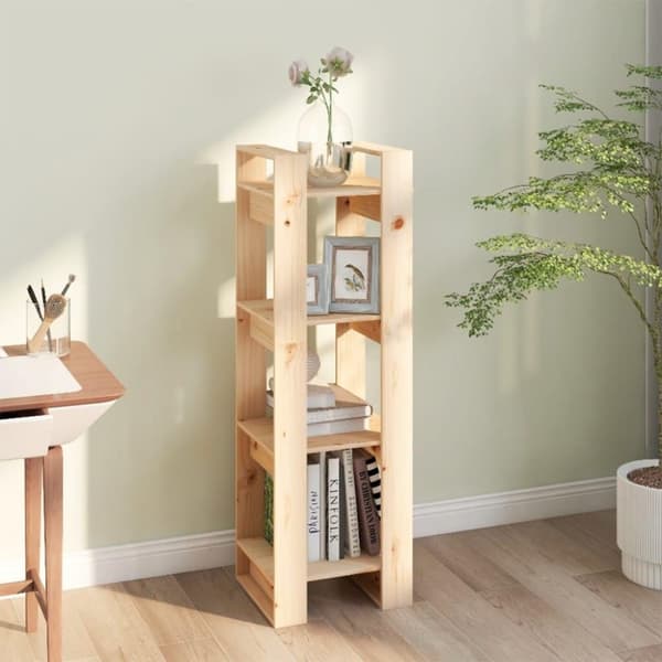 vidaXL bogreol/rumdeler 41x35x125 cm massivt fyrretræ