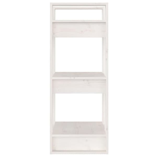 vidaXL bogreol/rumdeler 41x35x91 cm massivt fyrretræ hvid
