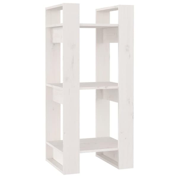 vidaXL bogreol/rumdeler 41x35x91 cm massivt fyrretræ hvid