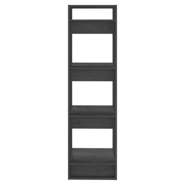 vidaXL bogreol/rumdeler 41x35x125 cm massivt fyrretræ grå