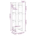Miniatyrbillede 8 af 11: vidaXL bogreol/rumdeler 41x35x125 cm massivt fyrretræ grå