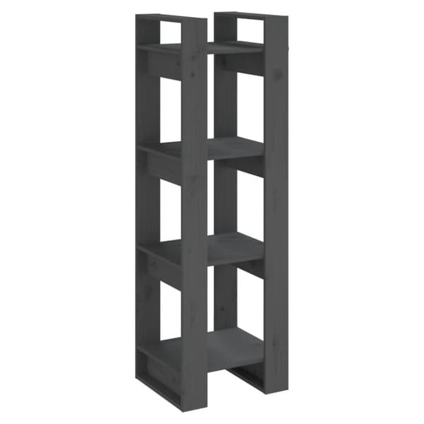 vidaXL bogreol/rumdeler 41x35x125 cm massivt fyrretræ grå