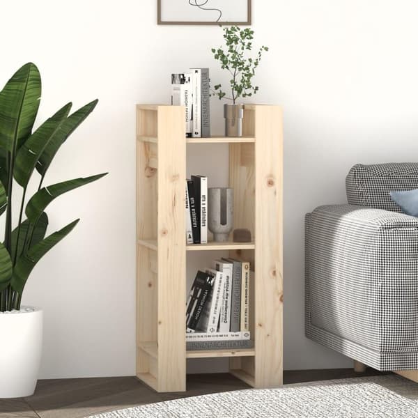 vidaXL bogreol/rumdeler 41x35x91 cm massivt fyrretræ