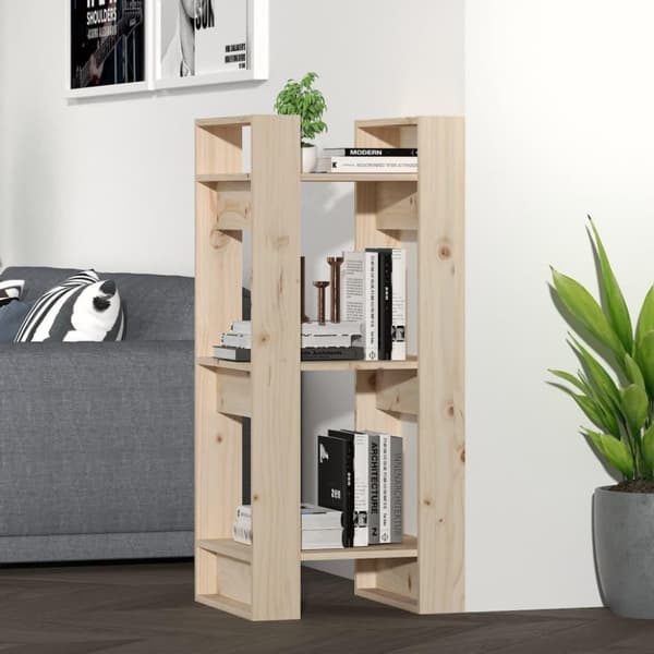 vidaXL bogreol/rumdeler 41x35x91 cm massivt fyrretræ