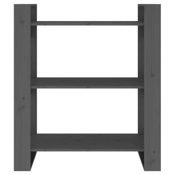 vidaXL bogreol/rumdeler 80x35x91 cm massivt fyrretræ grå