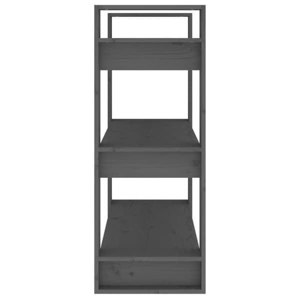 vidaXL bogreol/rumdeler 80x35x91 cm massivt fyrretræ grå