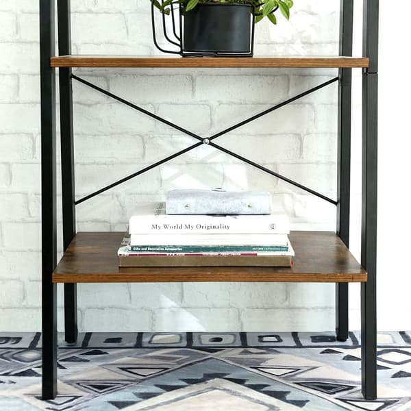 Vintage stil reol med fem hylder og en metalramme 56 x 172 x 34 cm