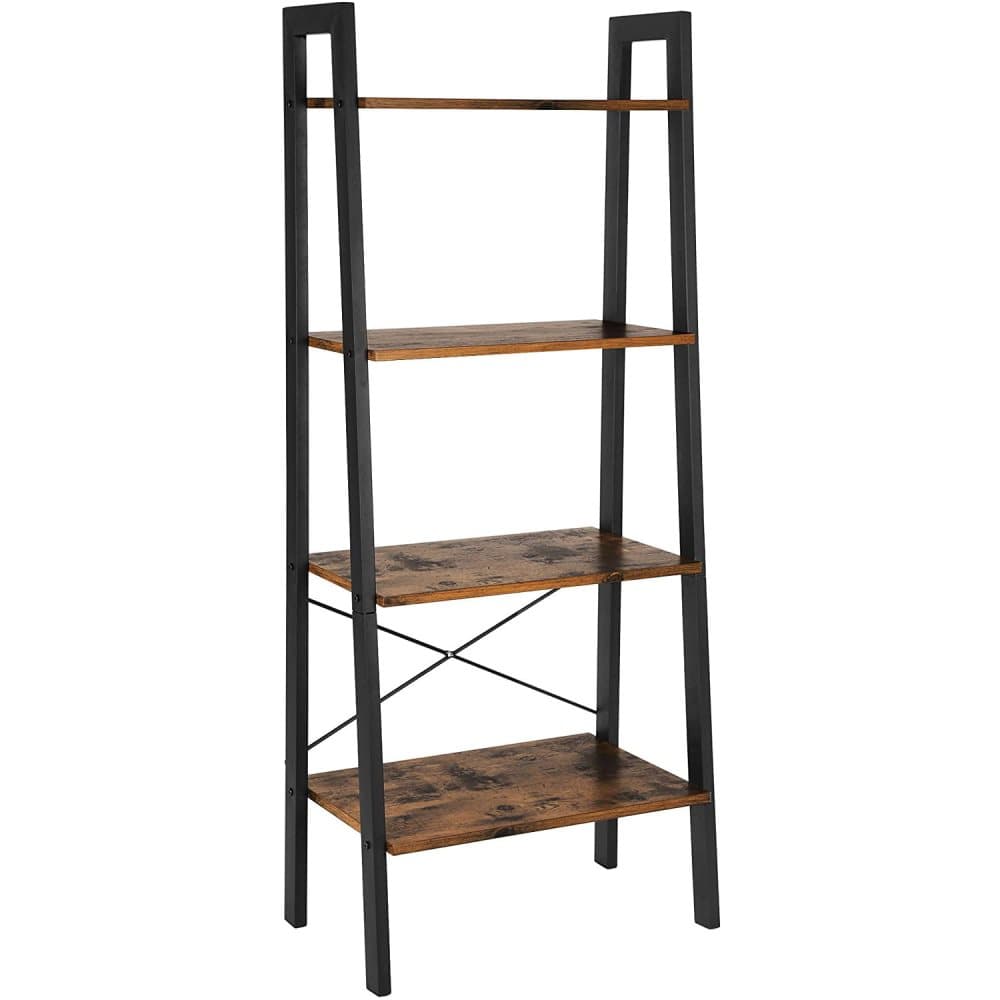 Bokhylla i vintagestil med fem hyllor och en metallram 56 x 172 x 34 cm