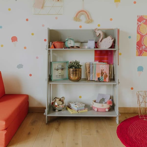 Montessori legetøjshylde i træ til børn – åben opbevaringsreol til børneværelse, lav bogreol til småbørn, pædagogisk legetøjshylde eller butiksholder