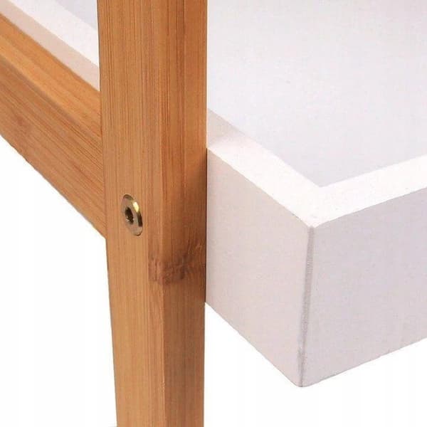 Reol - sengebord - entre skab - vinklet - hvid