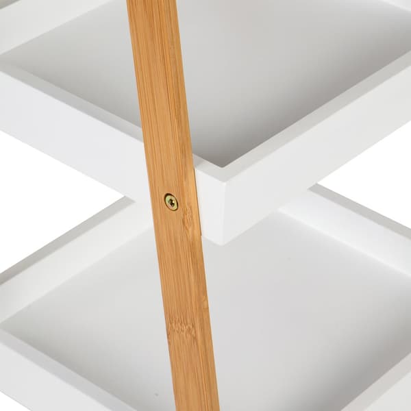 Stegebokhylla - 4 hyllor - 98 x 35 x 34,5 cm - vit