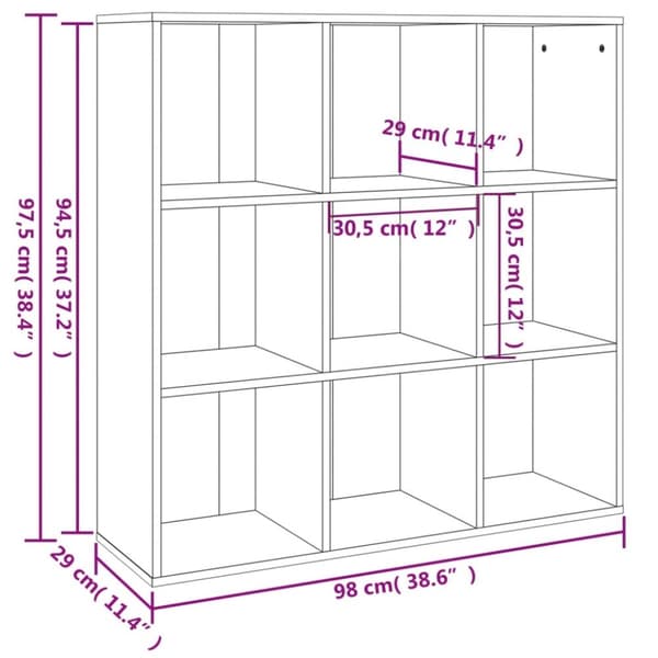 vidaXL bogreol 98x29x97,5 cm brun egetræsfarve