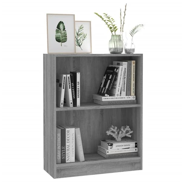 vidaXL Bokhylla grå sonoma 60x24x76 cm konstruerat trä