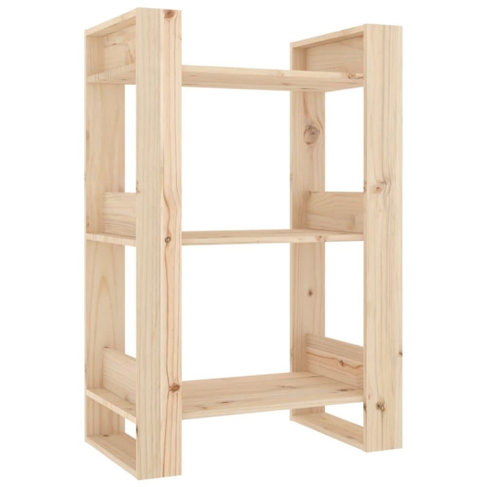 vidaXL Bokhylla/rumsavdelare 60x35x91 cm massiv furu