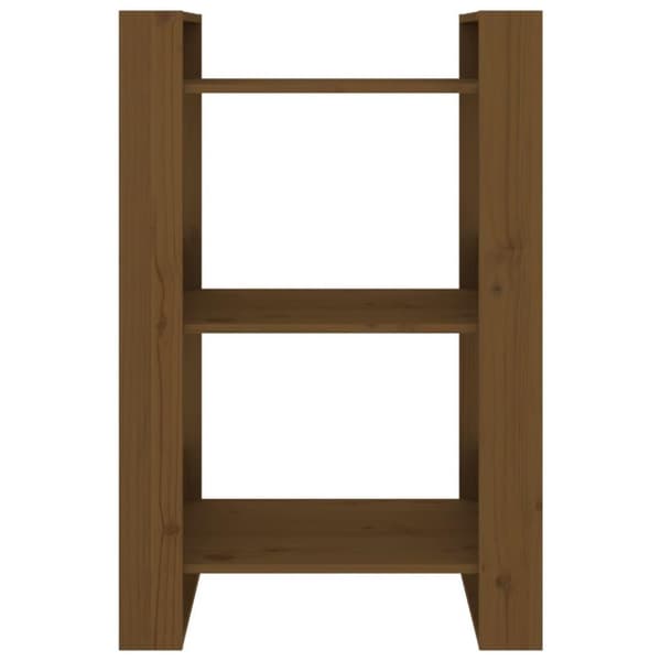 vidaXL bogreol/rumdeler 60x35x91 cm massivt fyrretræ gyldenbrun