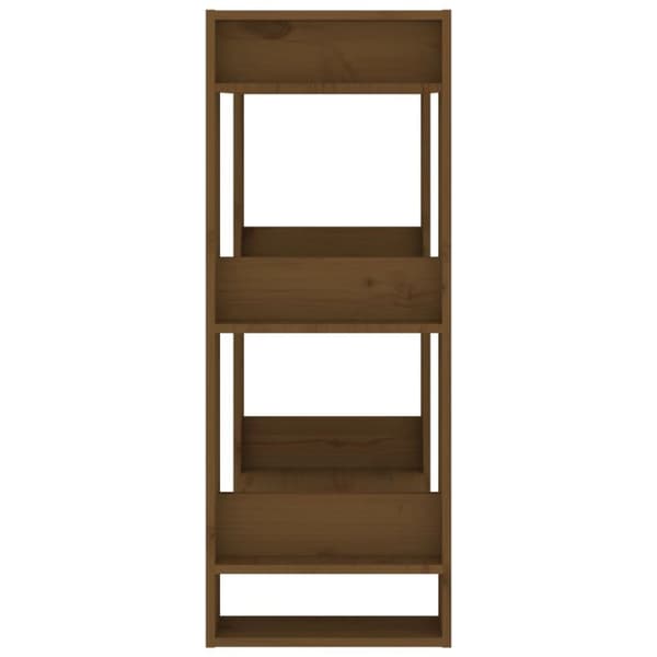 vidaXL bogreol/rumdeler 60x35x91 cm massivt fyrretræ gyldenbrun