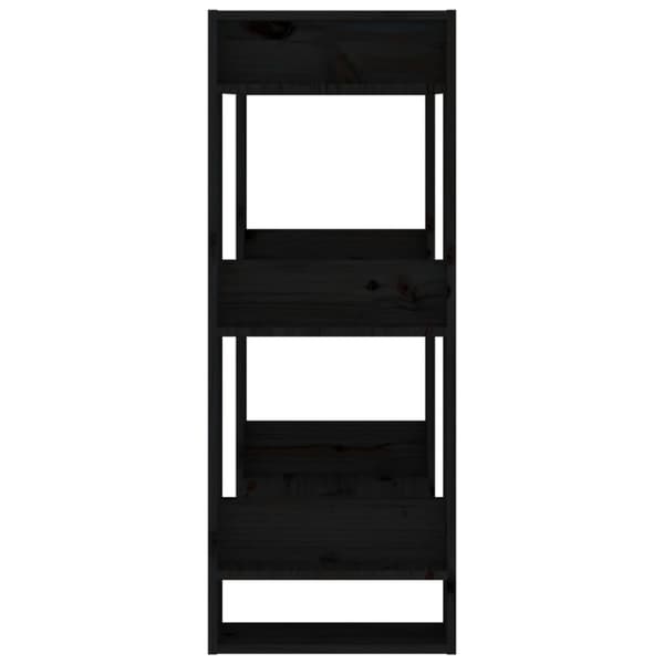 vidaXL bogreol/rumdeler 60x35x91 cm massivt fyrretræ sort
