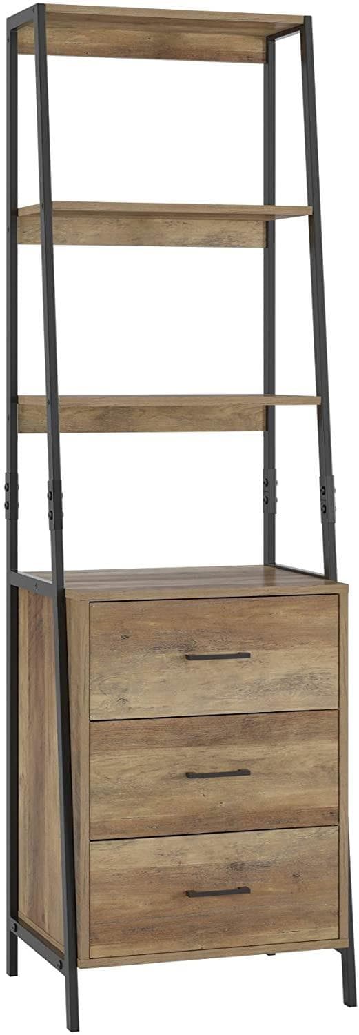 Stege hylla stå skåp 3 lådor Rack Vintage bokhylla