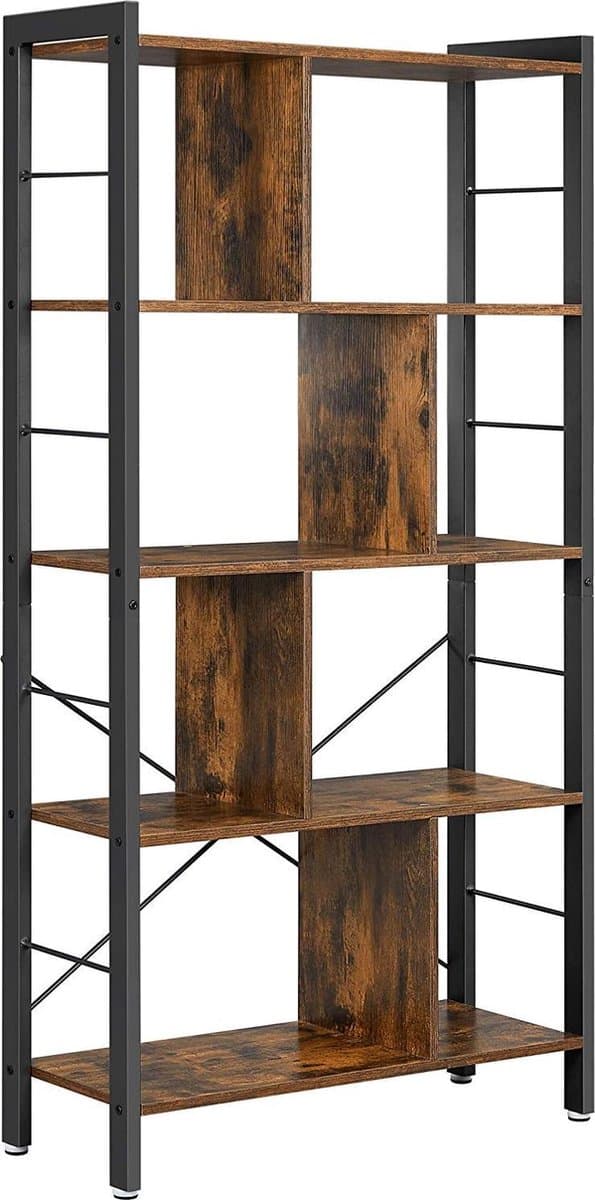 Industriel reol - Book Rack - Skab - 4 niveauer Brun