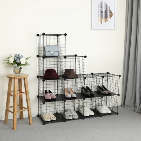Skab - Skodabinet - Opbevaringsskab - Van Wire Grid - 12 rum Sort