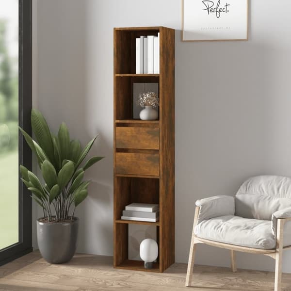 vidaXL bogreol 36x30x171 cm konstrueret træ røget egetræsfarve