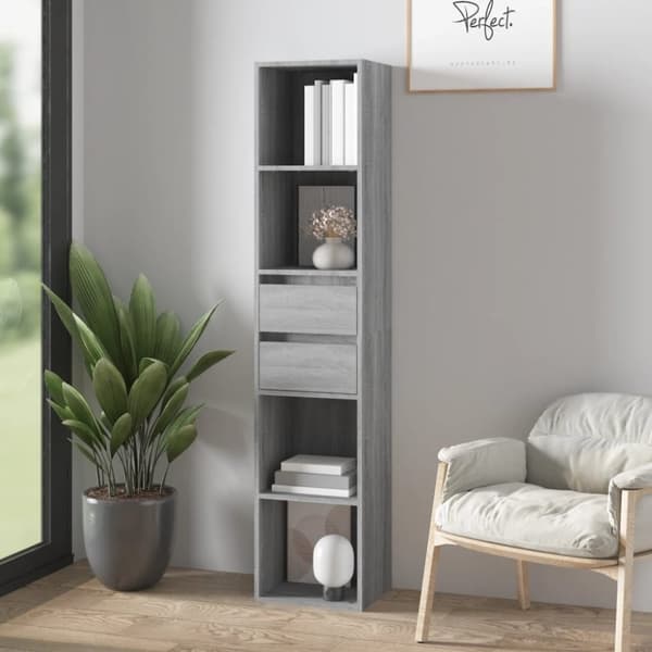 vidaXL Kirjahylly harmaa Sonoma 36x30x171 cm tekninen puu