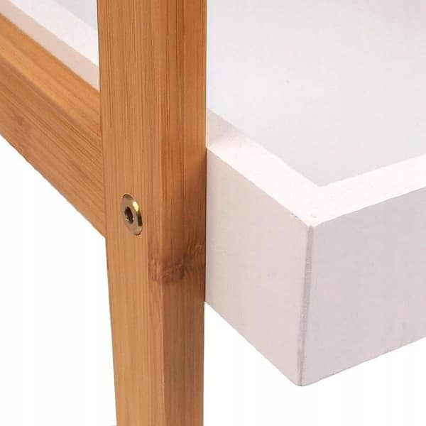 Reol hvid - 4 skrå hylder - 36,5 x 34,5 x 98 cm