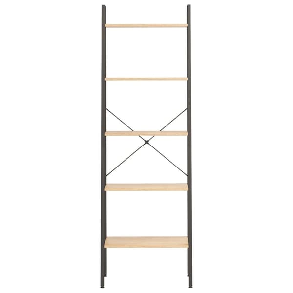 vidaXL Gulvhyller 5 etasjer lysebrun og svart 56x35x174 cm