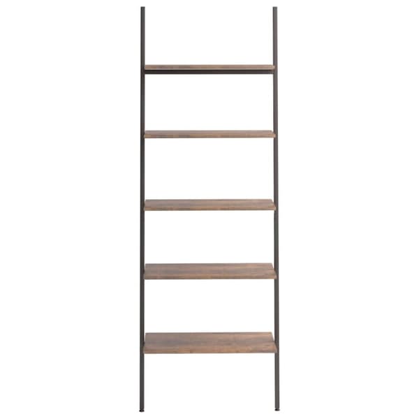 vidaXL Stigehyller 5 etasjer mørkebrun og svart 64x34x185,5 cm