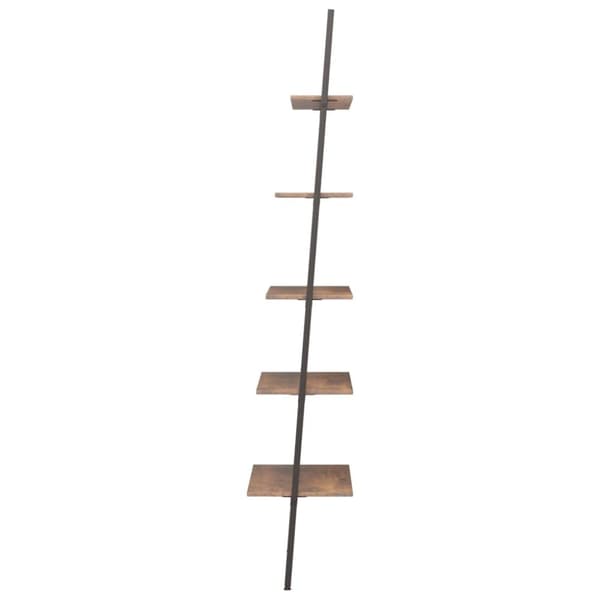 vidaXL Stigehyller 5 etasjer mørkebrun og svart 64x34x185,5 cm