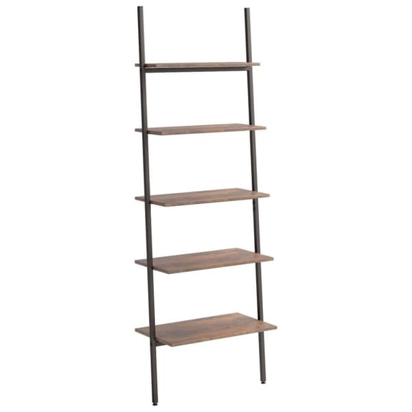 vidaXL Stigehyller 5 etasjer mørkebrun og svart 64x34x185,5 cm