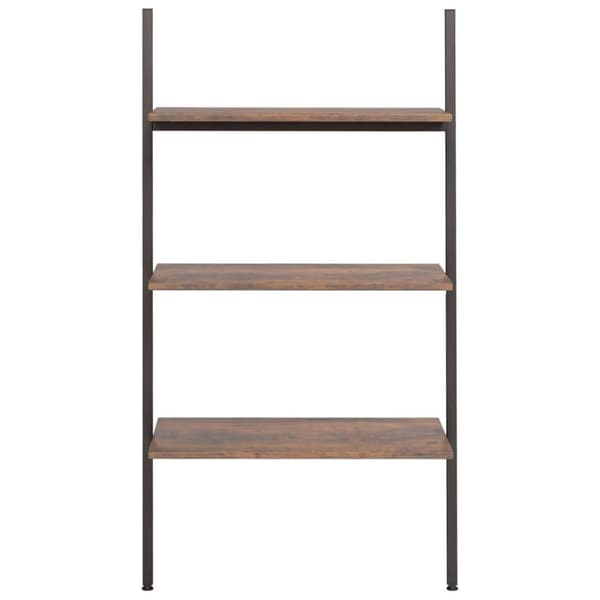 vidaXL Hylla 3 hyllplan mörkbrun och svart 64x34x116 cm